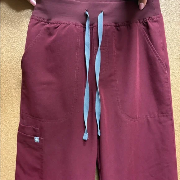 Figs Maroon Relaxed Fit Scrub Pants - Picture 6 of 7